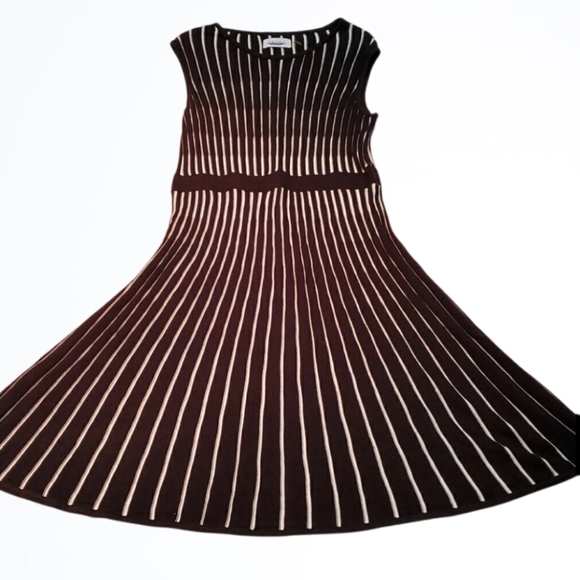 Calvin Klein Stripe Knit Knee Length Dress Size S - Picture 1 of 5